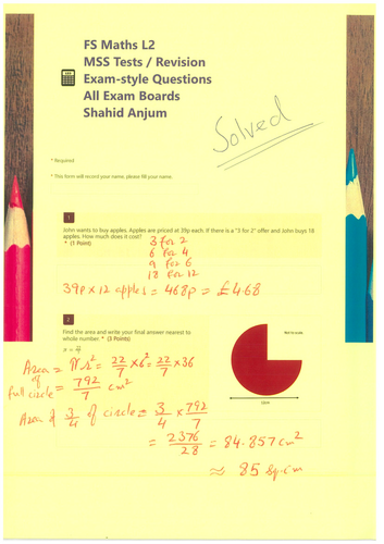 Solved L2 Functional Skills  MSS Exam Qs