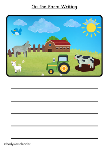 On the farm Writing Activity