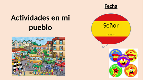 Actividades en mi pueblo Powerpoint lesson Spanish