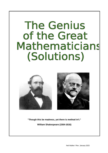The Genius of the Great Mathematicians