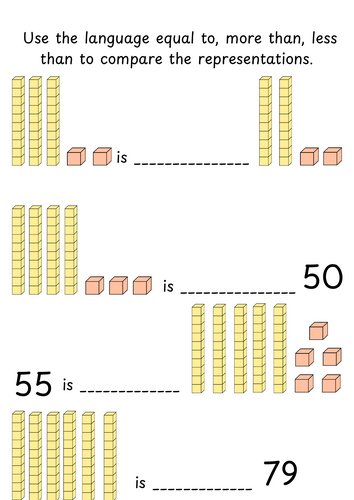 Equal to, more than, less than