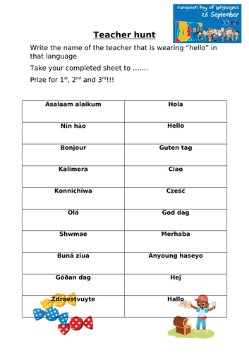 European Day of Languages activity