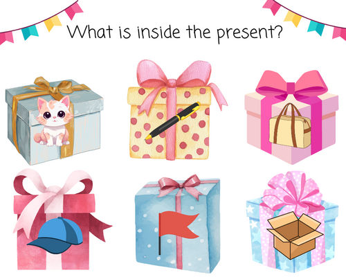 What is inside the present? CVC - write the word