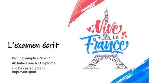 Ab Initio French Writing | Teaching Resources
