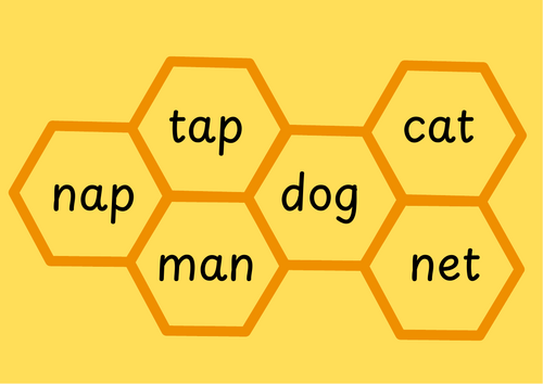 Bee themed read and match game