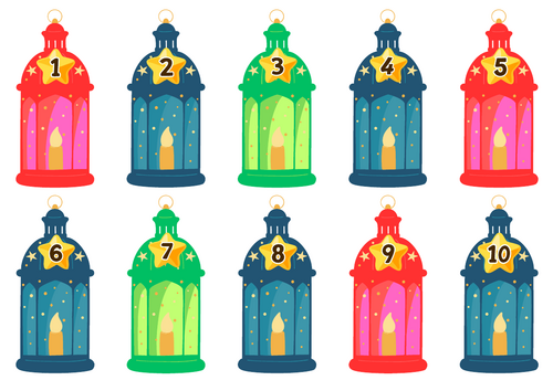 Ramadan Lanterns numbers to 10