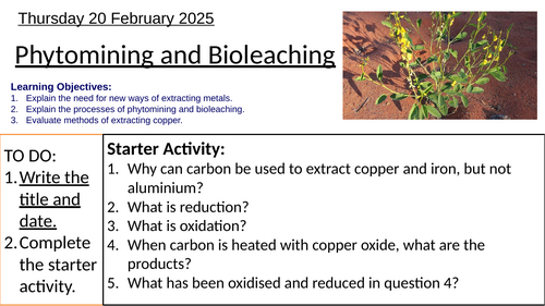 GCSE Chemistry Phytomining and Bioleaching: Complete Lesson