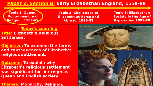 Edexcel Elizabethan England - T1, L2: Elizabeth’s Religious Settlement