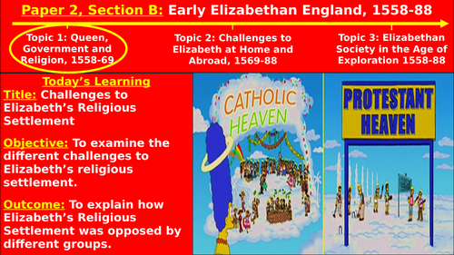 Edexcel Elizabethan England - T1, L3: Challenges to Elizabeth’s Religious Settlement