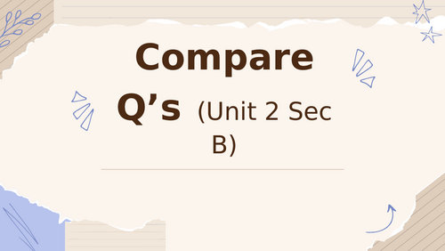 Comparison Questions (OCR Psychology)