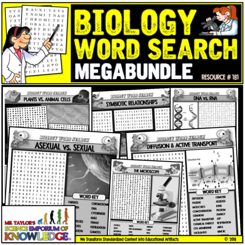 Biology Word Search Puzzle Activities