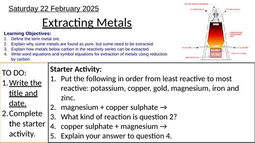 GCSE Chemistry Extracting Metals: Complete Lesson