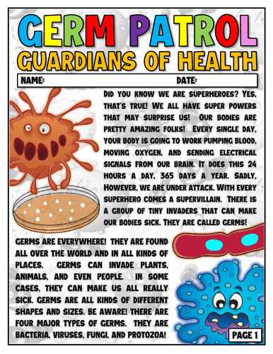 Germ Lab Activity: BACTERIA, VIRUSES, FUNGI, & PROTOZOA