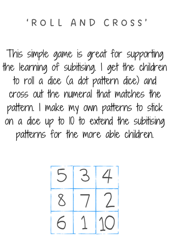 'Roll and Cross' Subitising game