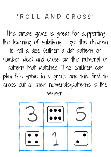 Roll and Cross Subitising Game (to 6)