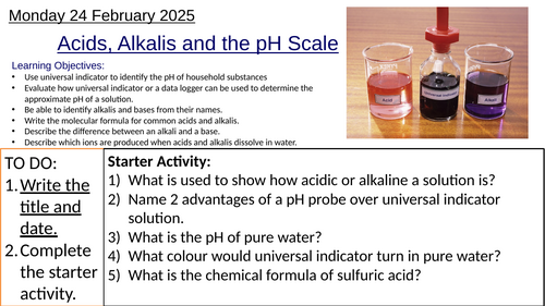 GCSE Chemistry Acids, Alkalis, pH Scale and Measuring pH: Complete Lesson