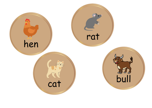 The Little Red Hen Vocab Discs