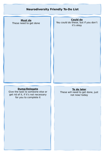 Neurodiveristy To-Do List Templates