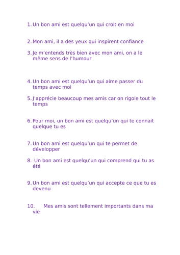 Running dictation French