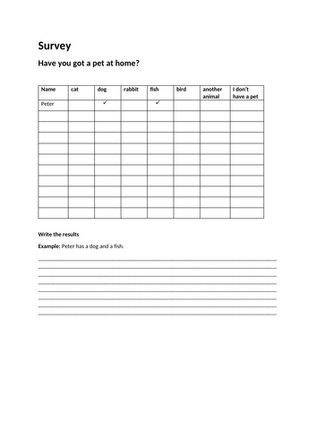 ESL/ EAL class surveys