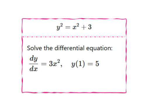 "Follow me" card (differential equations - A Levels Mathematics - Pure Maths)