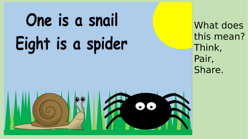 Maths lesson for year 1 -  What different creatures can I use to make my garden have 10 legs?