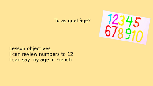 Say my age in French