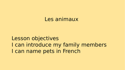 Name pets in French + colors