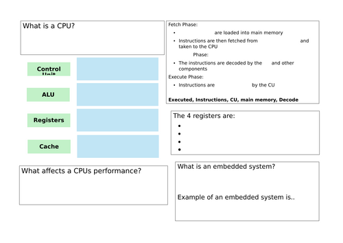 OCR GCSE Computer Science 1.1 Revision Mat & PowerPoint (Grade 3/4/5)