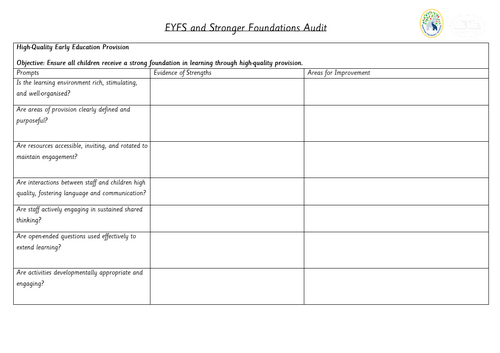 EYFS Stronger Foundations Audit