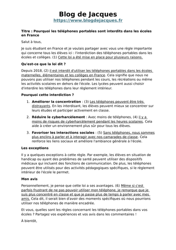 *FREEBIE* French - Les portables en France - Mobile Phones | School | France | Translation