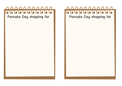 Pancake day shopping list