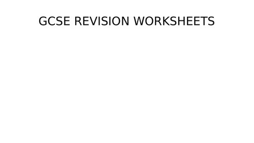 AQA GCSE Chemistry Paper 1 Revision Sheets