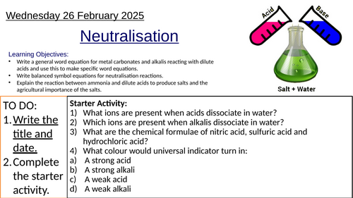 GCSE Chemistry Neutralisation: Complete Lesson