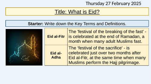 Islamic Practices - What is Eid? - Lesson 3