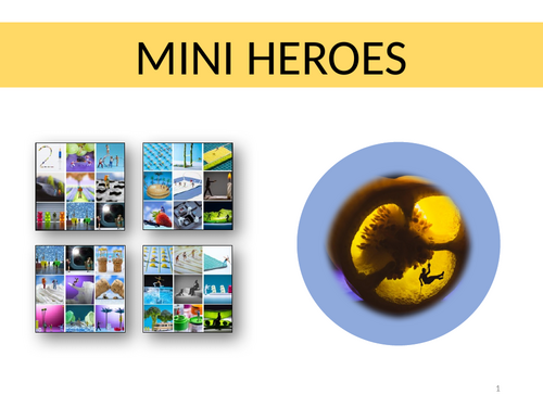 'Mini Heroes' - A 55 page PPT, KS3 Unit of Work - with weekly A6 printable mark slips
