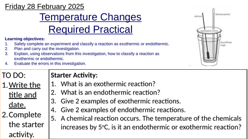 AQA GCSE Chemistry (Foundation Tier) – Required Practical: Temperature Changes