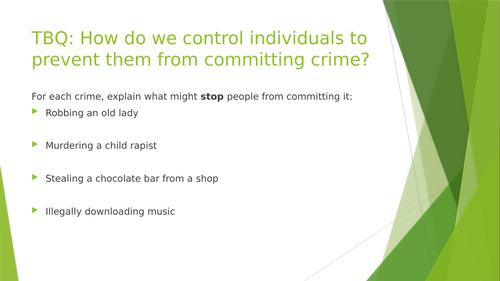 WJEC Level 3 Criminology Unit 4 AC2.1, 2.2, 2.3 Lessons & Resources