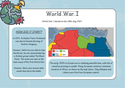 History Knowledge Organiser - WW1