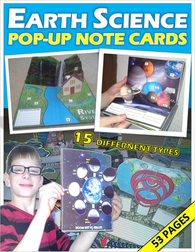 Earth Science 3D Pop-up Note cards and Foldables "BUNDLE"