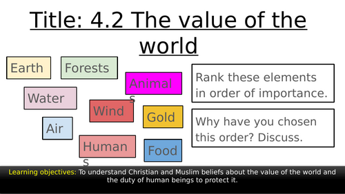 GCSE AQA Religious Studies Theme A: 4.2 The Value of the World