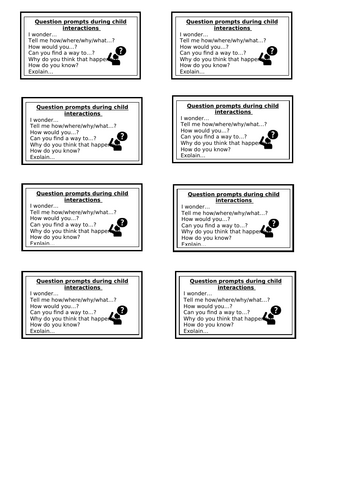 EYFS adult interactions question prompts
