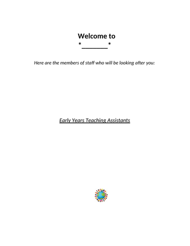 EYFS Getting to know me booklet