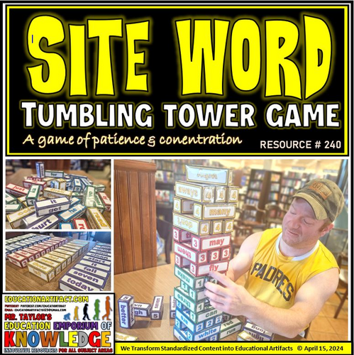 Site Words Tumbling Tower Game