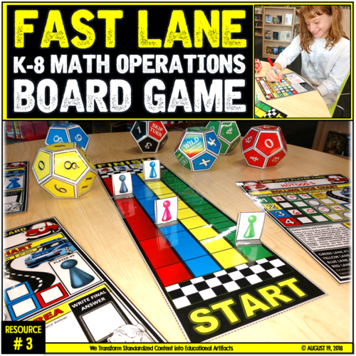 Math Games (K-8): Fast Lane Operations Classroom Boardgame