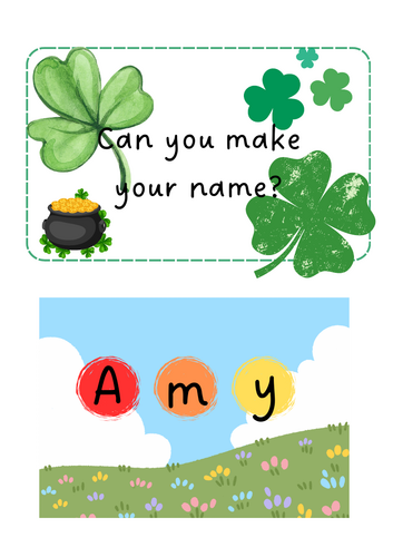 St Patrick's Day Rainbow Name Ordering