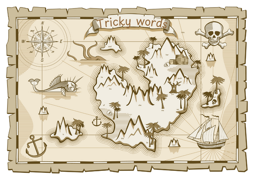 Tricky word hunt treasure map phase 2,3 and 4