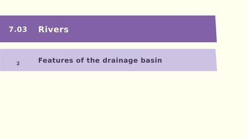 Y7 Rivers: Features of a drainage basin