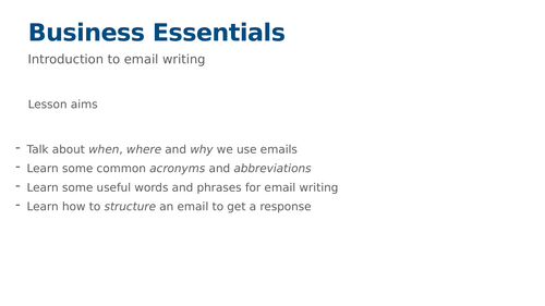 Business English - Writing emails