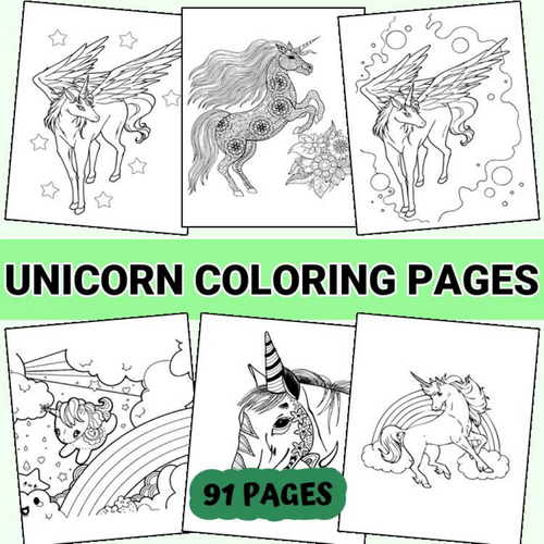 Magical Unicorn Coloring Pages for Kids - Printable PDF